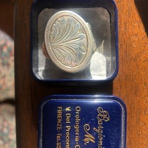 Italian Steeling Silver Oval Box